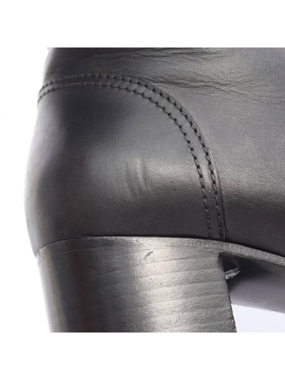 Chanel Boots CC Logo Long Black Leather